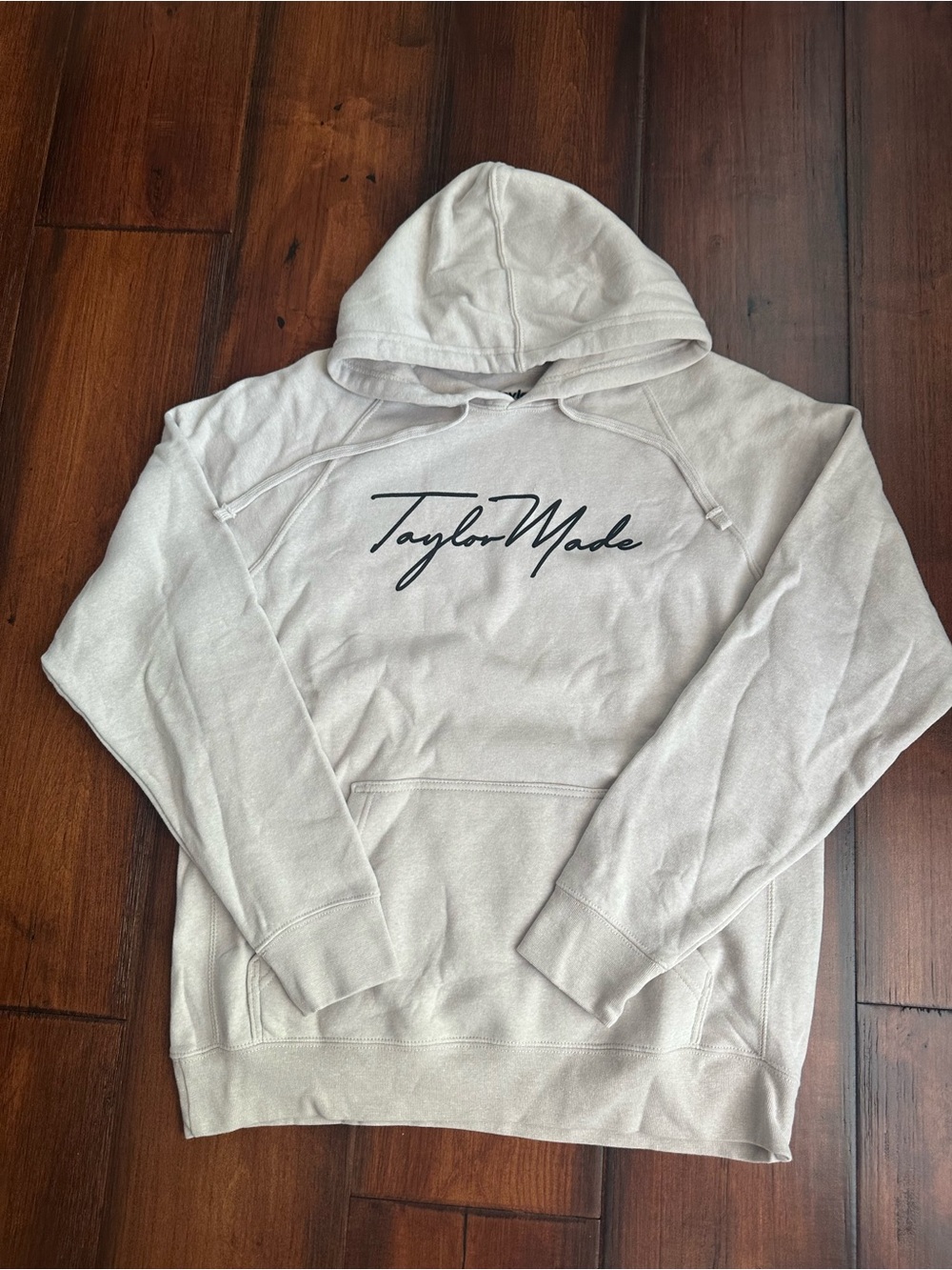 TaylorMade Light Beige Hoodie with Script Logo, medium NWOT